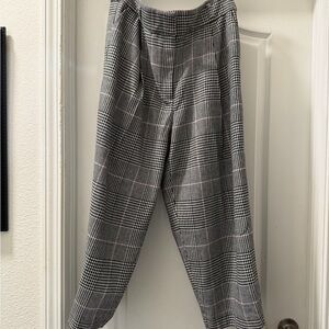 J. Crew Women's Black and White Checkered Cropped Pants